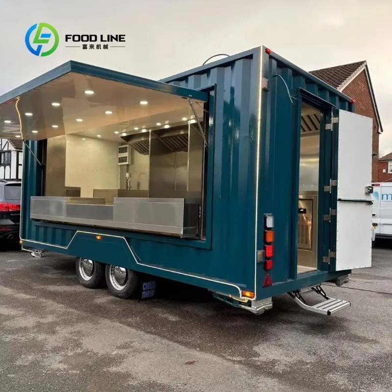 Custom Food Carts for Sale Food Trucks Fully Equipped Kitchen Equipment with Refrigerator Oven Sink for Selling BBQ Ice Cream