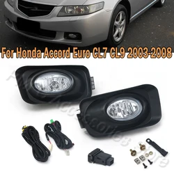 Fog Light Front Bumper Foglamp Upgrade Kit Additional Foglight Wires Switch Set For Honda Accord Euro CL7 CL9 2003 2004-2008