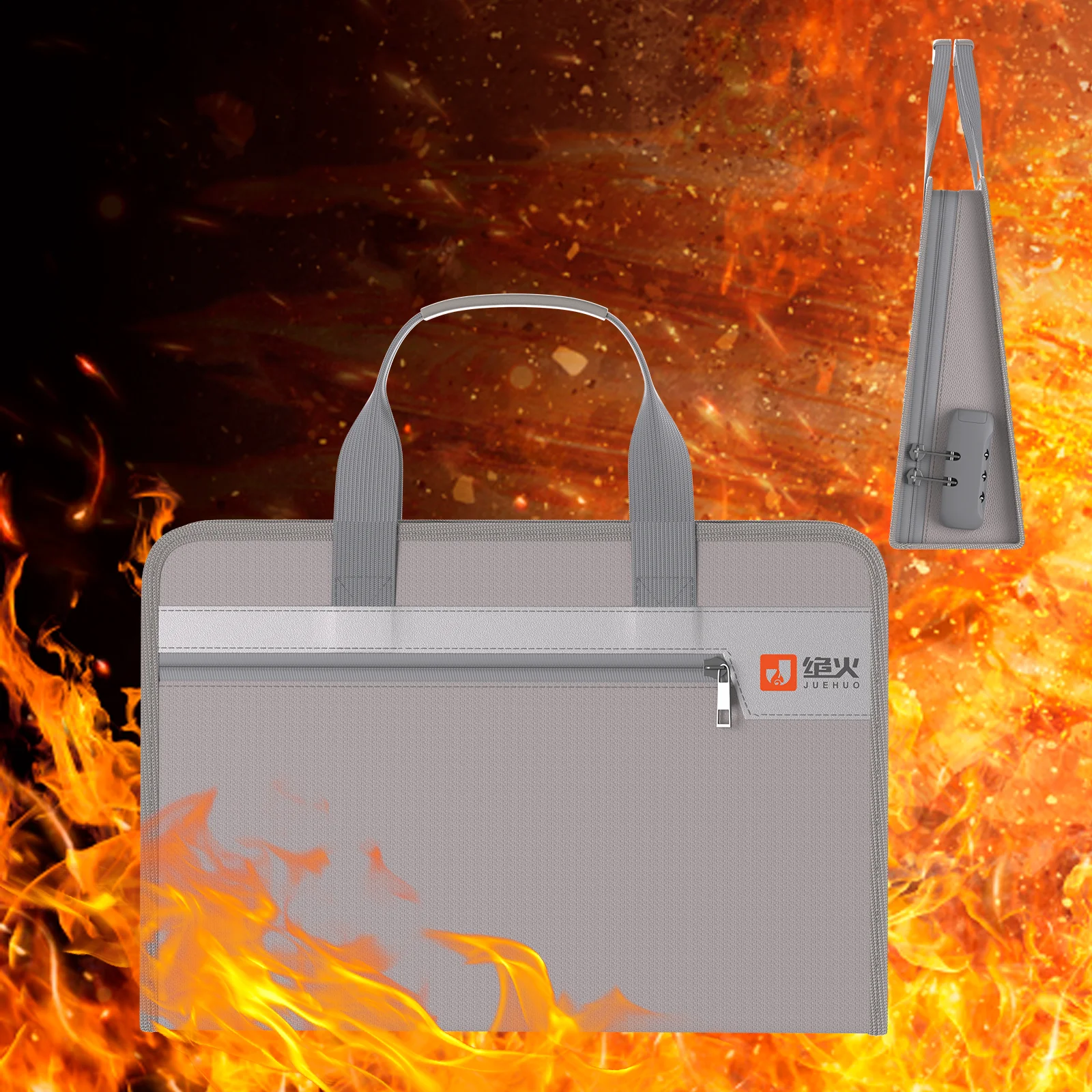 

Fireproof Handheld storage bag, fireproof document organizer, lockable document storage bag