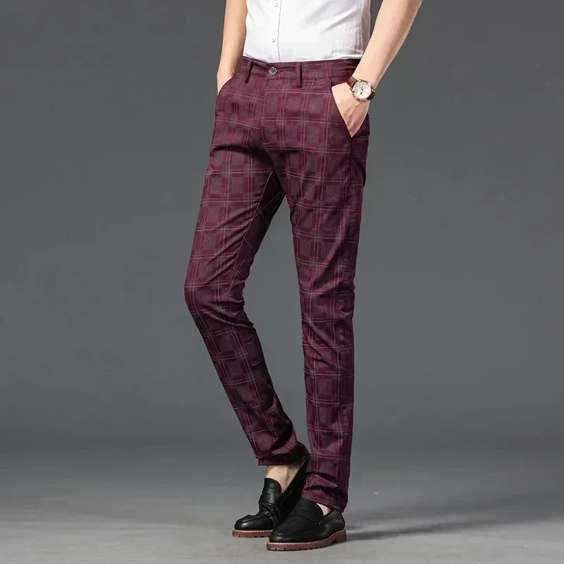 B8536 1xl-4xl Big Plus Size Formal Pants Men's Summer Thin Autumn Thick Bussiness Pants