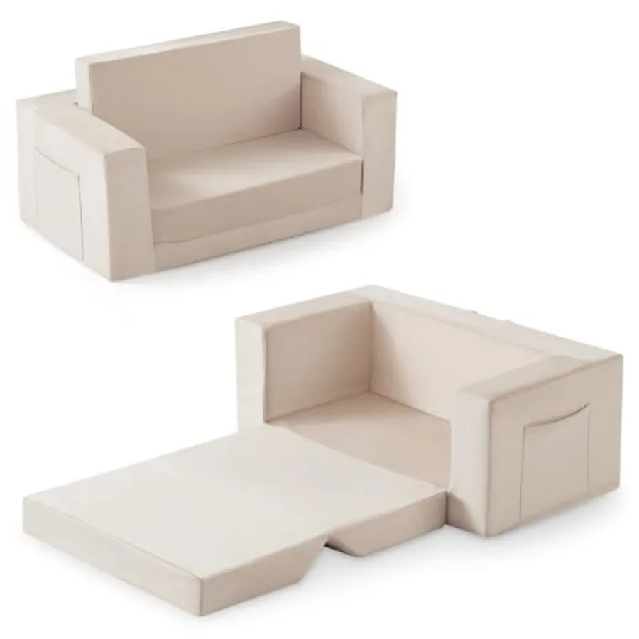 

Couch 2-in-1 Toddler Chir Comfy 1-3 Yers Convertible Chir Toddler Couch Tht Fold Out Kid Lounge Chirs for Boys nd Girls Gifts R