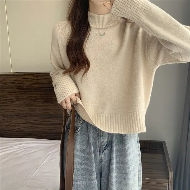 Thick Fashionable Half-high Neck Bottom Sweater Autumn Winter Women's 2025 New Warm Top