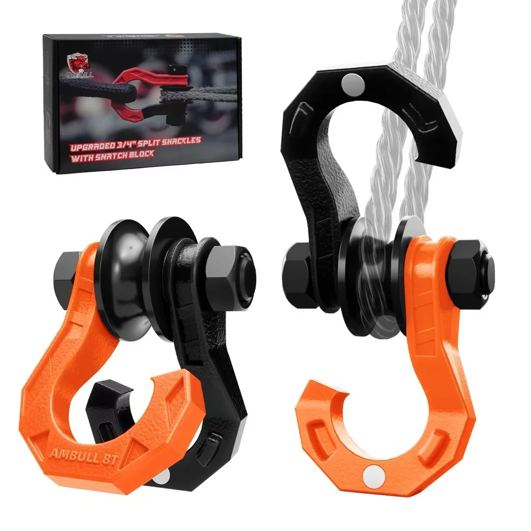 Dragon and Phoenix Split type Pulley Magnetic Trailer Hook Up and Down One Open One Close Quick Rescue Rope with Gasket Wrench