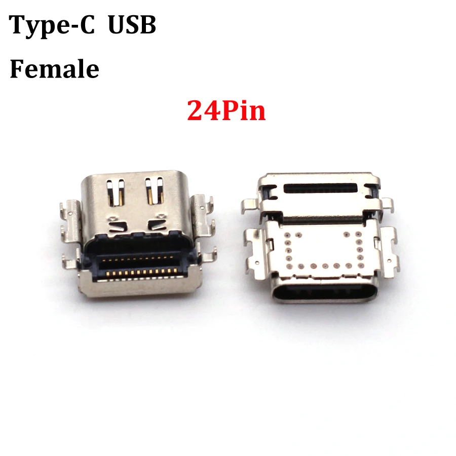 1/2/5/10pcs 24Pin Laptop USB 3.1 Type-c Interface Female 24P SMD Type C Charging Head Tail Plug Notebook Charge Socket Connector