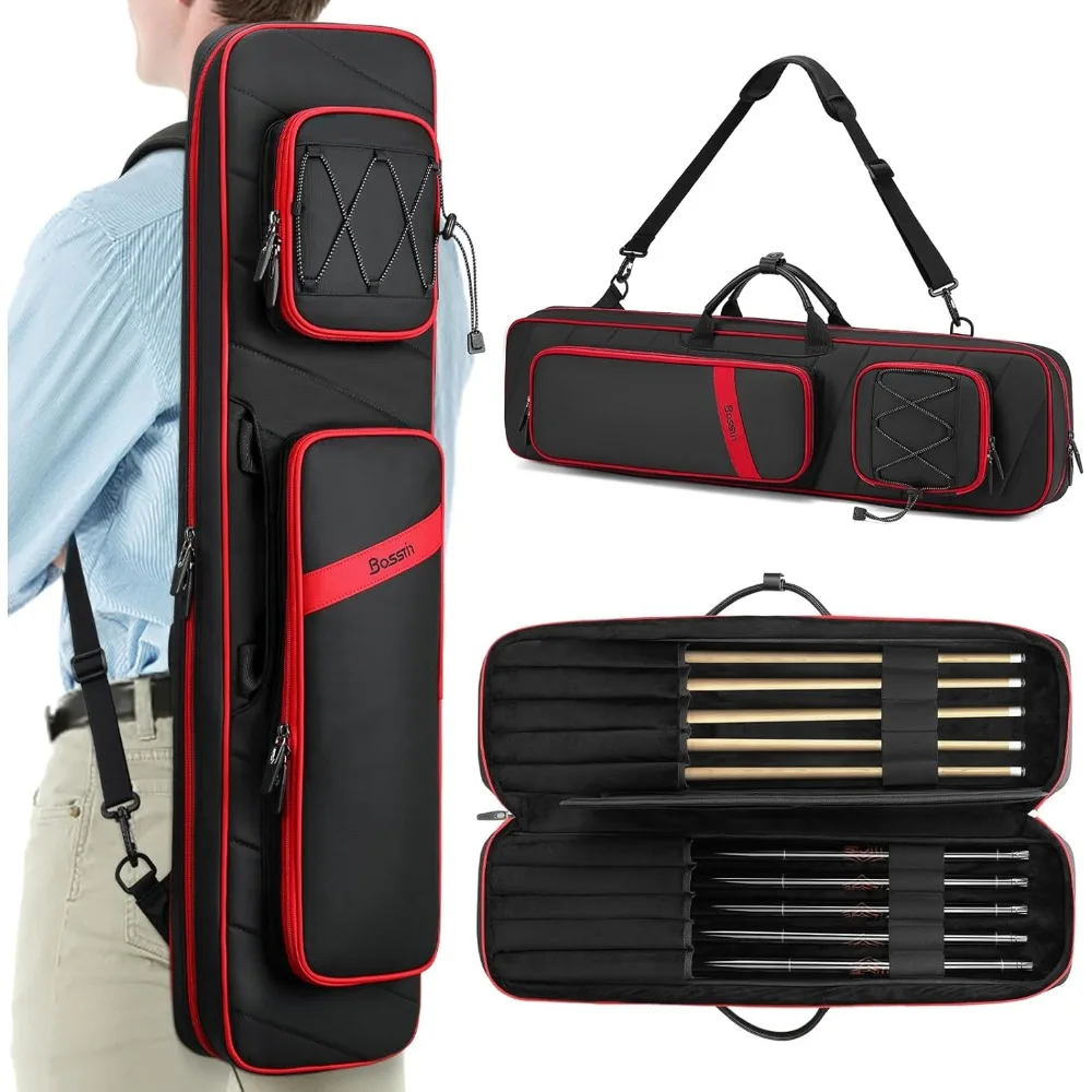 

Чехол для бильярдного кия Мягкая мягкая сумка для бильярдных палок с внутренним отделением для хранения 3x4 или 5x5