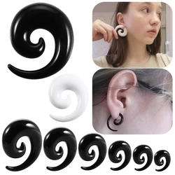 2pcs Heart Taper Ear Tunnel Plug Black Snail Horn Shape Ear Gauges Expander 3-20mm Ear Stretching Piercing Body Jewelry