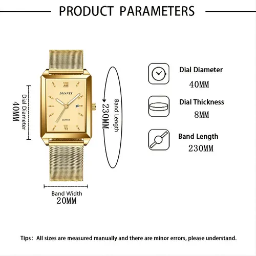 Imagen 2 del producto Relojes deportivos de moda para hombre Reloj de cuarzo con correa de malla de acero inoxidable ultrafino de negocios dorados de lujo para hombre simple