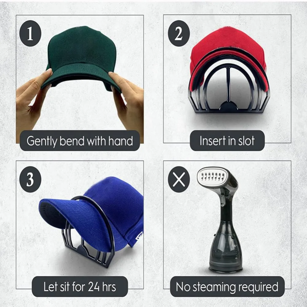 Dual Slots Design Baseball Hat Bill Bender, não vapor necessário, Cap Peaks, curvando o dispositivo, Shaper, banda