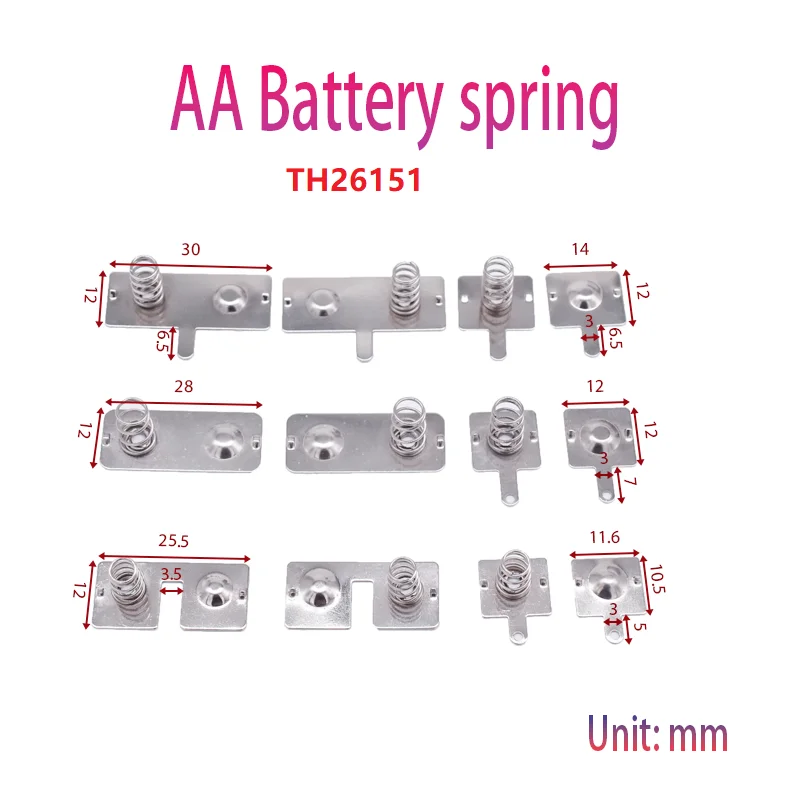 12 PCS AA Battery Spring Replacement Kit, Nickel Plated Contact Plates & Conversion Springs for Remote, Toy, Clock, Charger