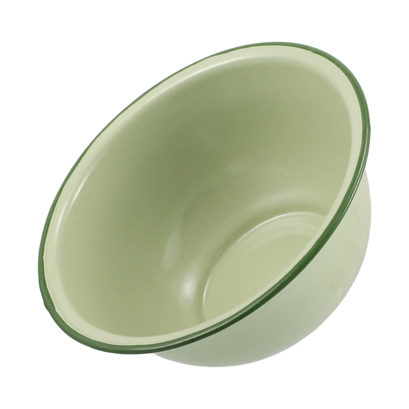 

Vintage Enamel Bowl 15.5cm Deep Retro Soup Salad Serving Mixing Bowl Kitchen Household Use Wear Resistant