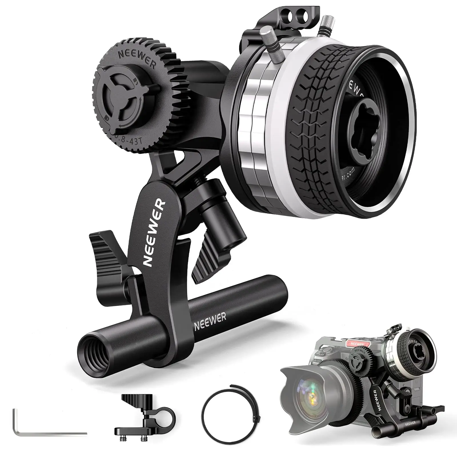 Camera Lens Monitor Cage Manual Wireless Follow Focus NEEWER Mini Follow Focus with A/B Stops