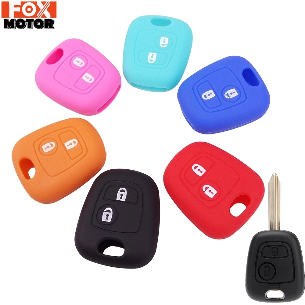 2 BUTTON SILICONE KEY COVER FIT FOR CITROEN C1 C2 C3 C4 XSARA PICASSO PEUGEOT 106 107 206 207 307 ForTOYOTA AYGO REMOTE CASE FOB