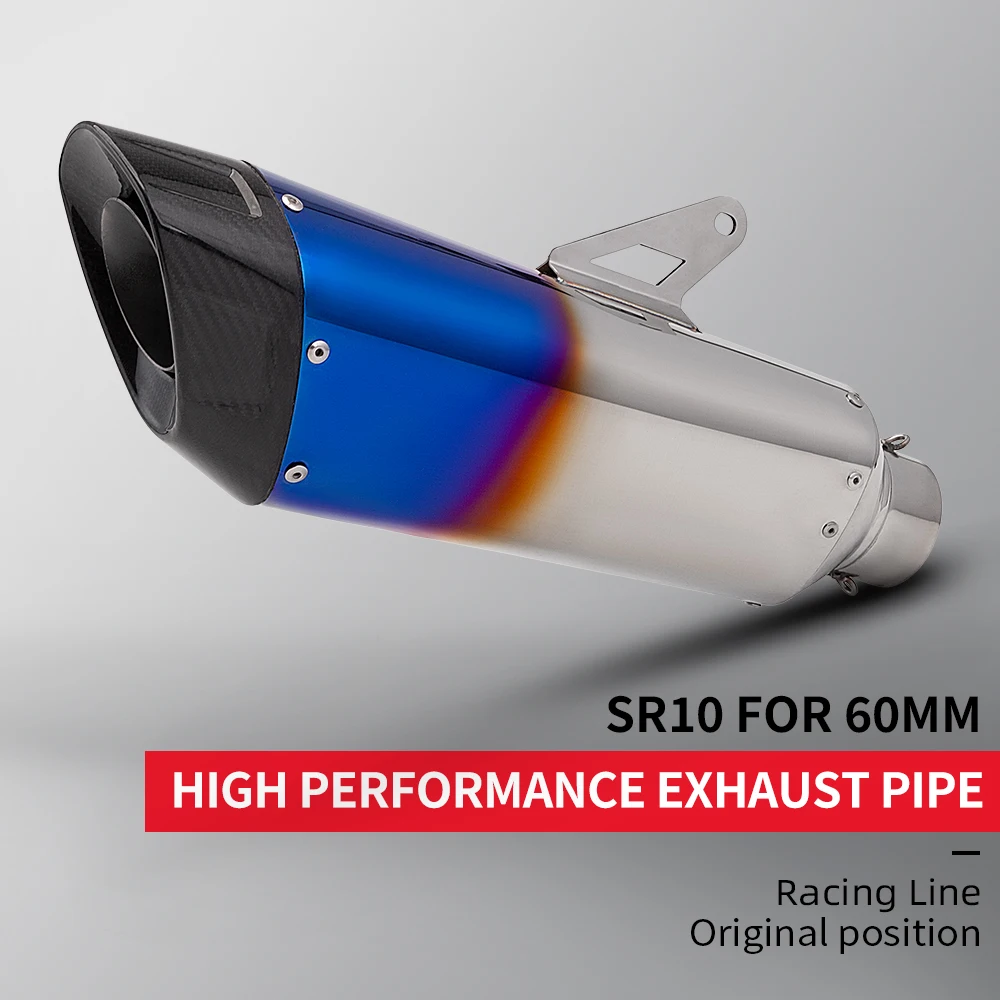 

51mm Universal Motorcycle Exhaust Muffler Pipe Moto Racing for gsx250 gsx750 R1 MT07 MT09 z900 z400 ninja400
