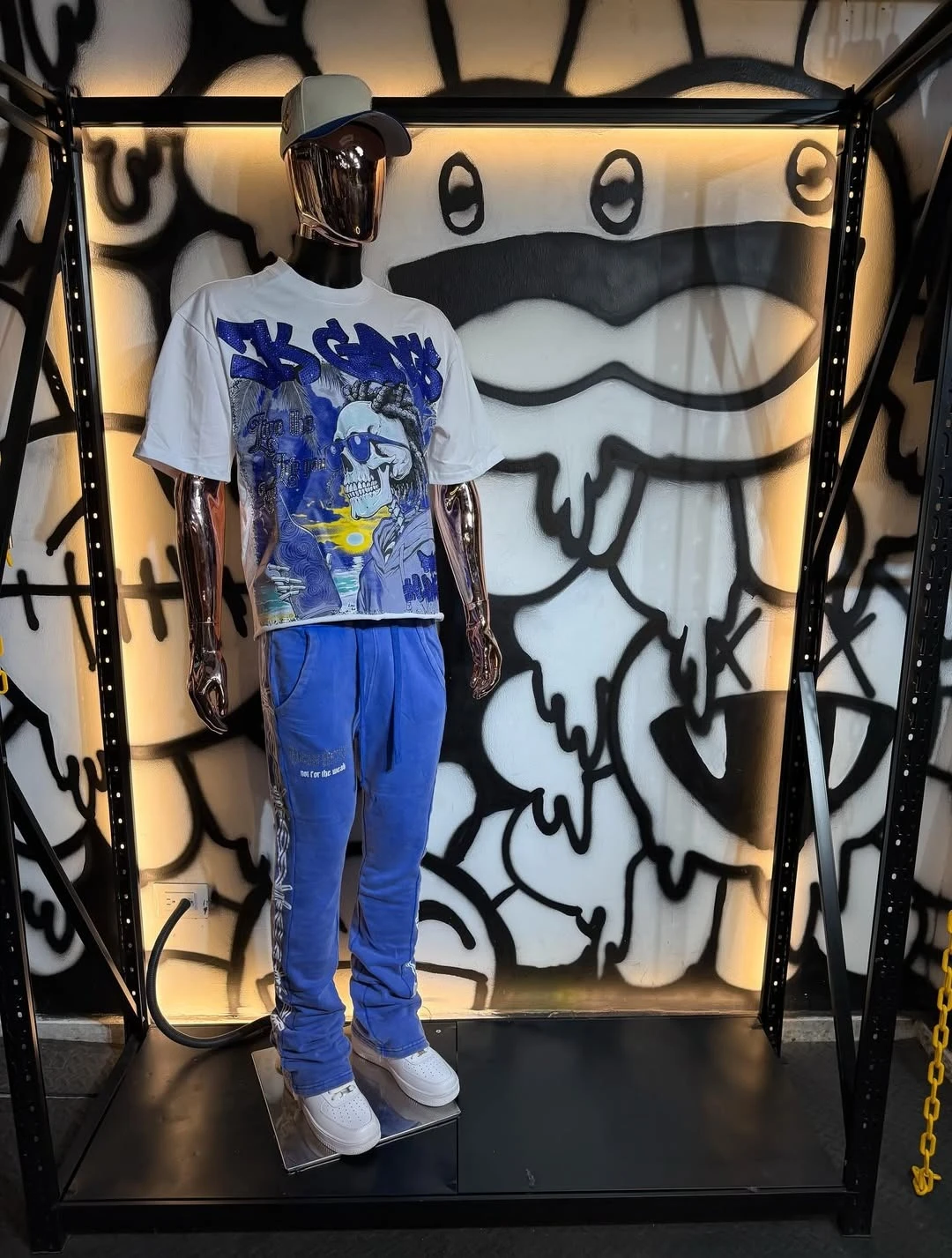 

Повседневные футболки большого размера с круглым вырезом синего цвета с рисунком черепов, мужские дышащие футболки в стиле Харадзюку, повседневные удобные футболки с короткими рукавами