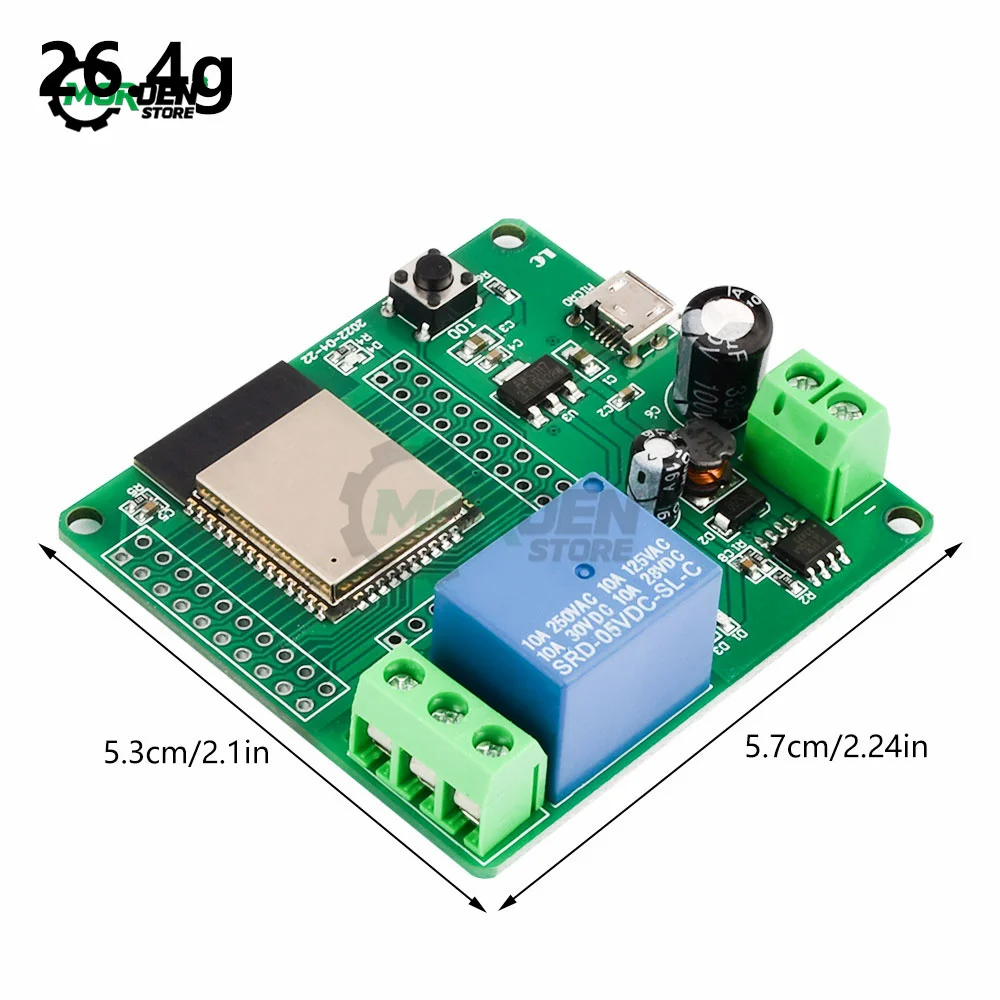 DC7-60V ESP32 WIFI Relay Bluetooth-Compatible Single Channel Relay Module Intelligent Module Power Supply