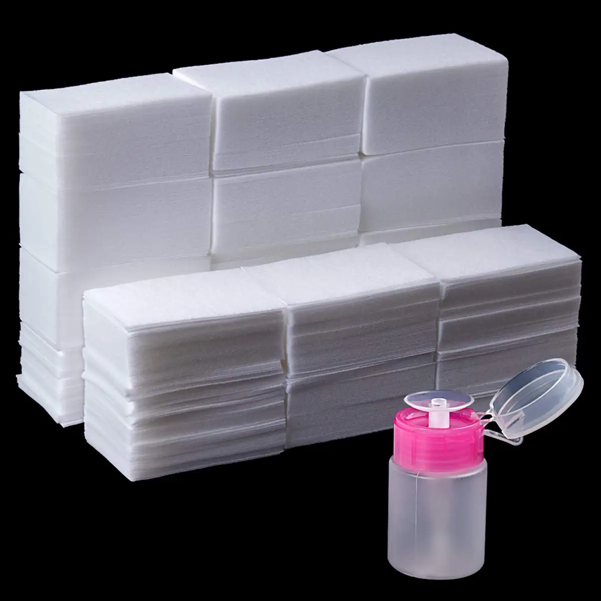 

1000 Pcs Lint Free Nail Wipes Cotton Pad with Pump Dispenser for Gel Polish Remover