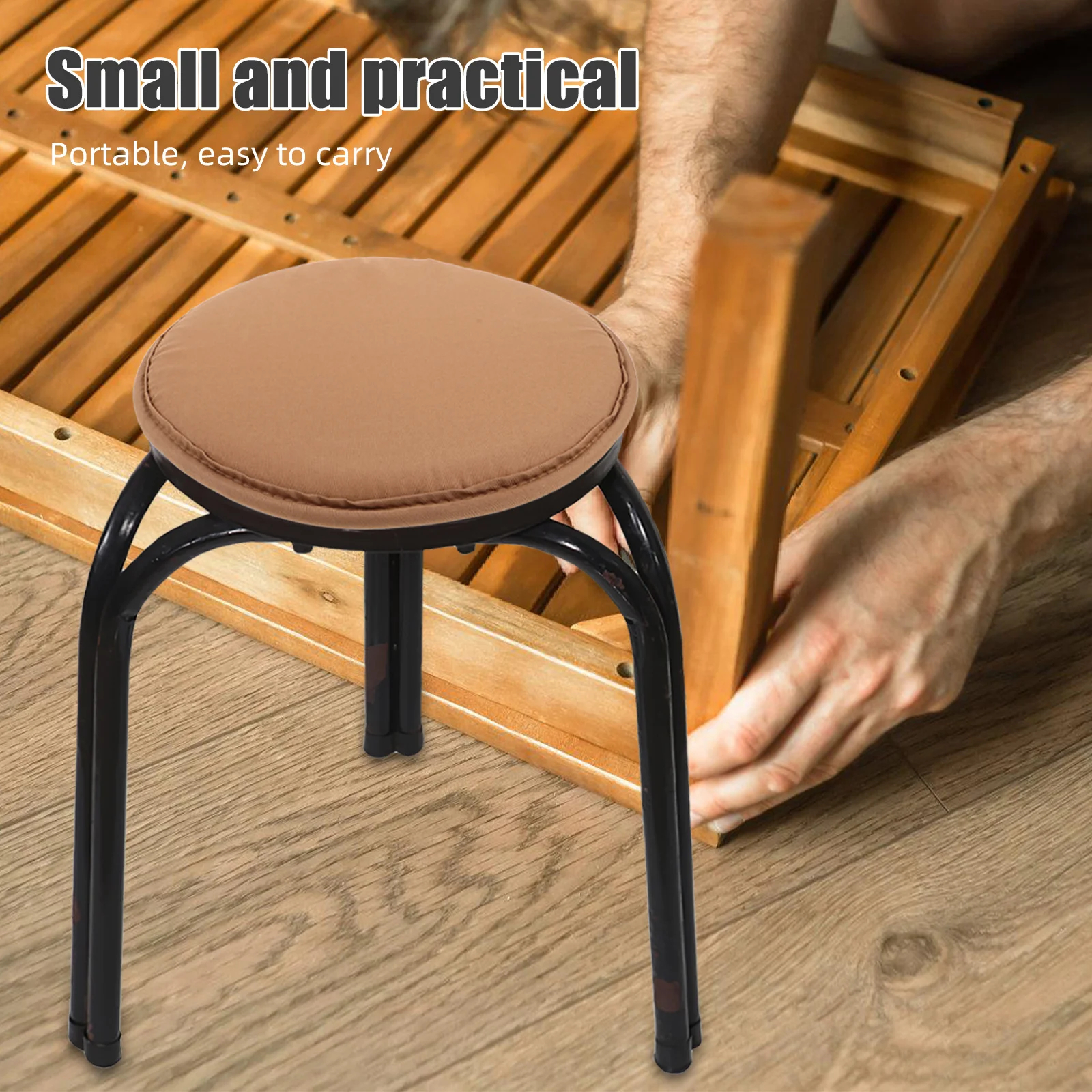 

2Pcs Thickened Round Chair Cushions Soft Polyester Seat Pads for Outdoor Camping Comfortable Sitting Mat Seat Anti-Slip Cushion