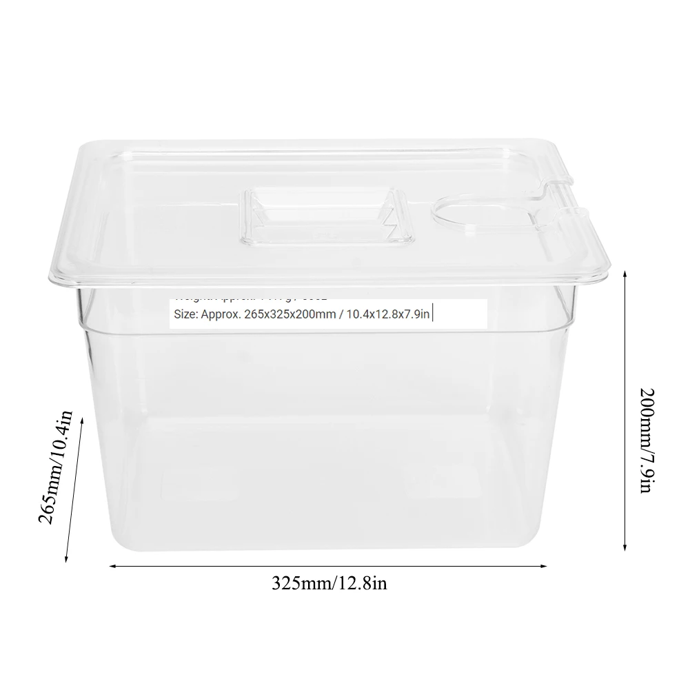 11L Collapsible Hinged Sous Vide Container with Lid for Sous Vide Circulator Culinary Precision Cooker