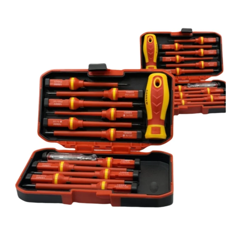 13-delige geïsoleerde schroevendraaierset met hoogspanningsweerstand - kruisvormig elektriciensgereedschap