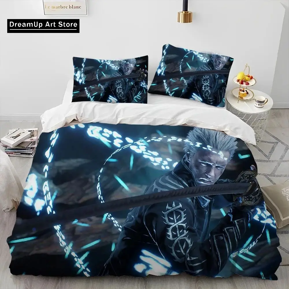 3D Print Fashion Game D-Devil May Cry DMC Bedding Set Boys Girls Twin Queen Full Size Duvet Cover Pillowcase Bed Adult Bedroom