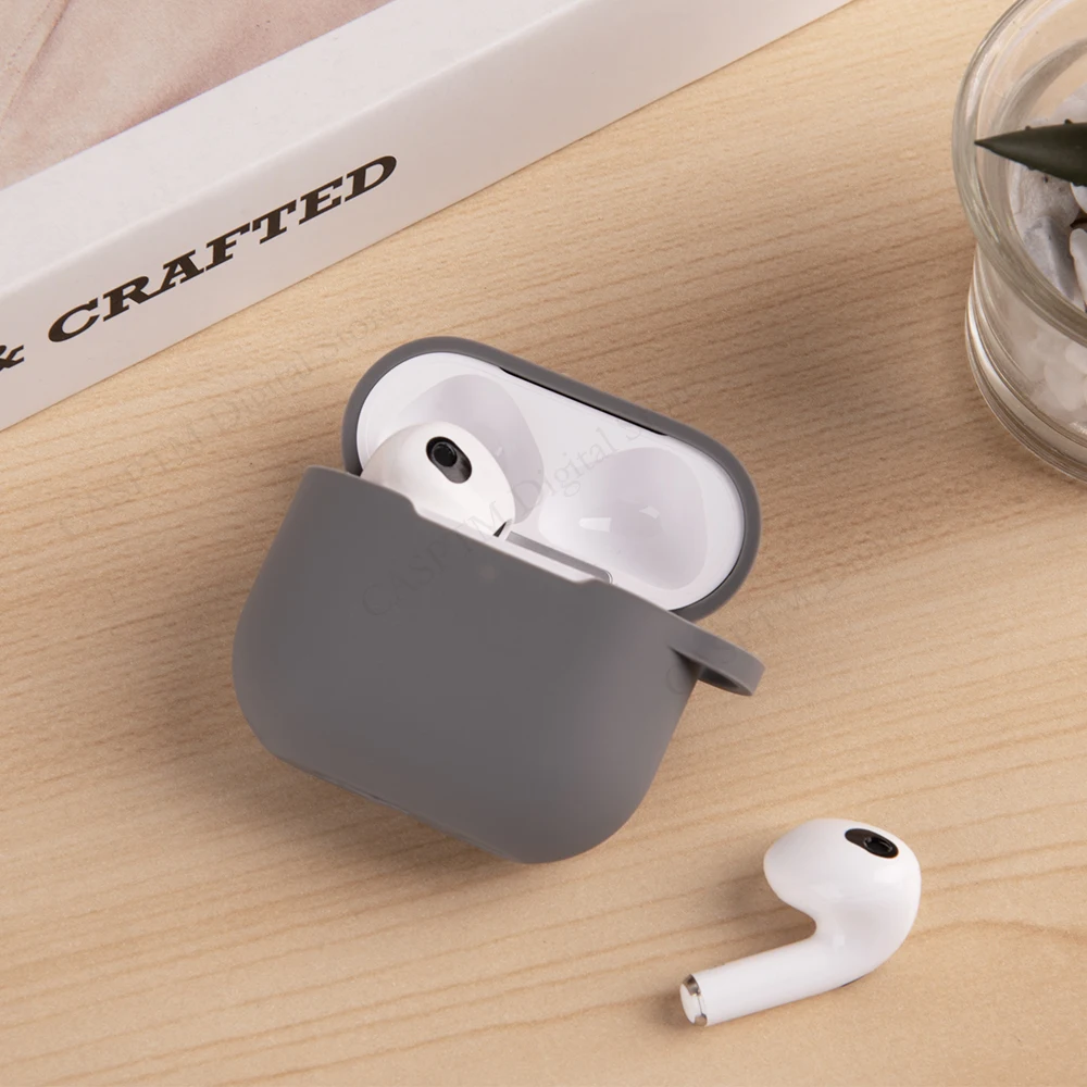 حافظة لهاتف أبل AirPods 4 حافظات ملحقات سماعة الرأس سماعة رأس بخاصية البلوتوث غطاء سيليكون لأجهزة Airpods 4 2024 Coque Fundas مع خطاف