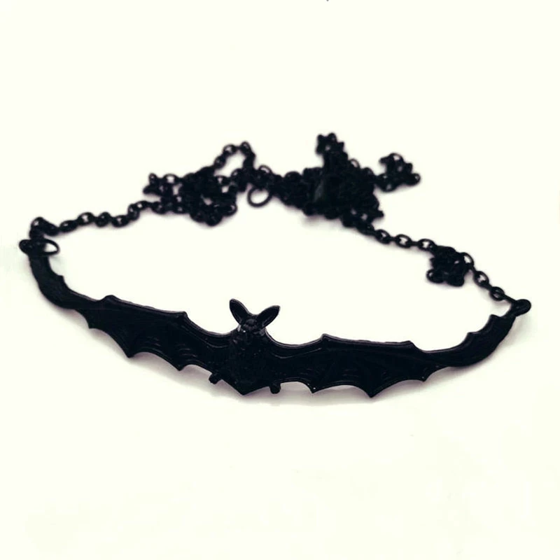 Gothic Vintage Bat Choker Pendant Necklace Halloween Witch Jewelry Gift For Women Girl New Fashion Wholesale Accessories