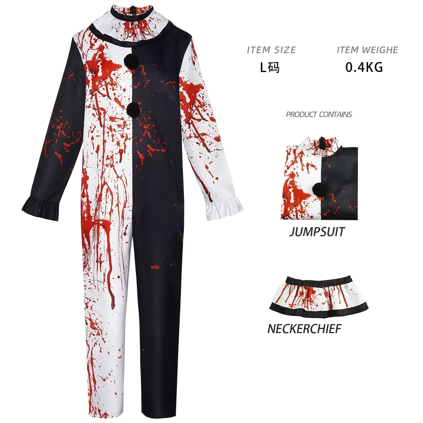 Volwassen ピエロフィルム Enge Terrifier 3 コスプレ衣装ハロウィンカーニバル Feest ボディスーツ Terrifier Art Het Clown コスプレ衣装