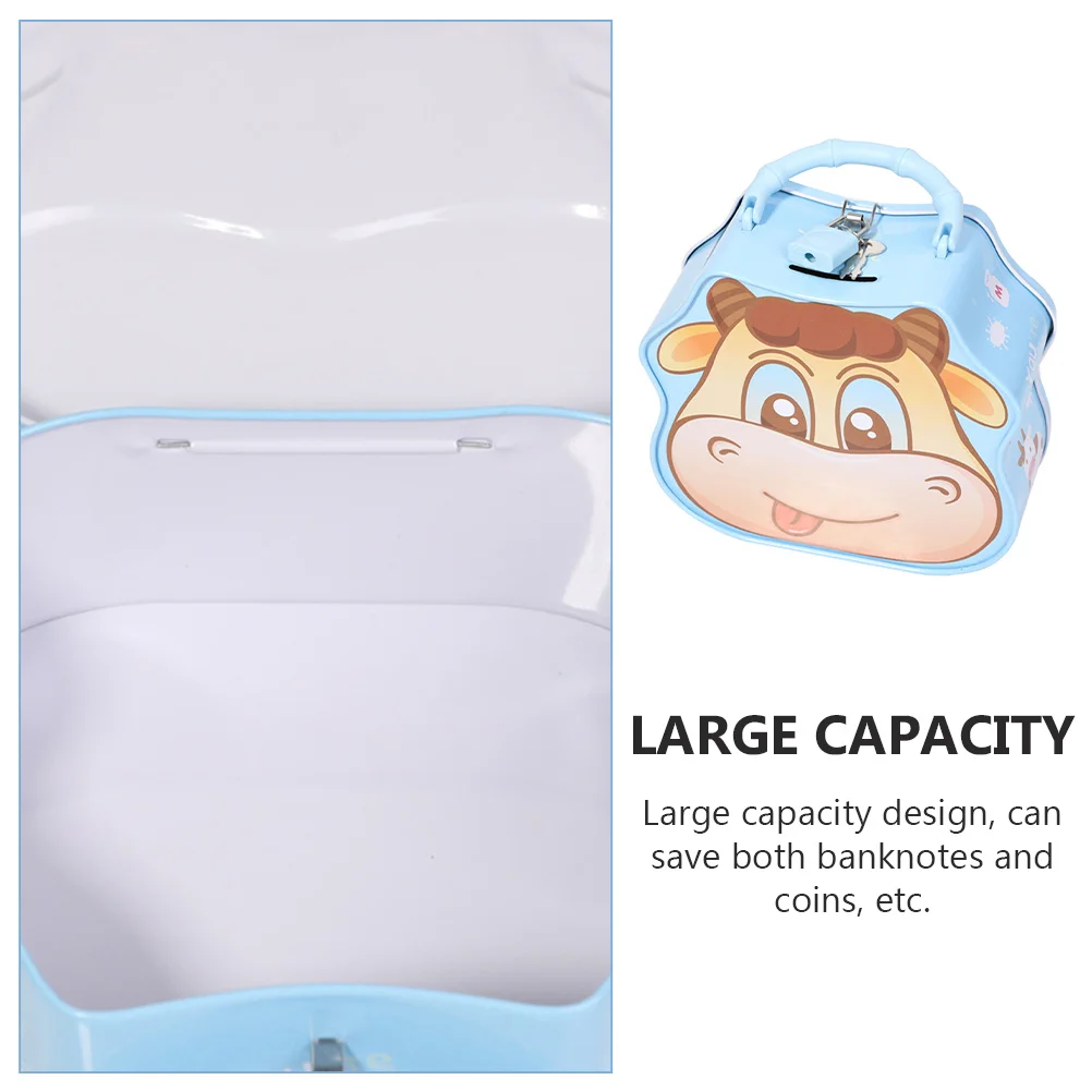 

Milk Cow Tinplate Piggy Bank Large Capacity Creative Money Box Coin Storage for Saving Tinplate Saving Box