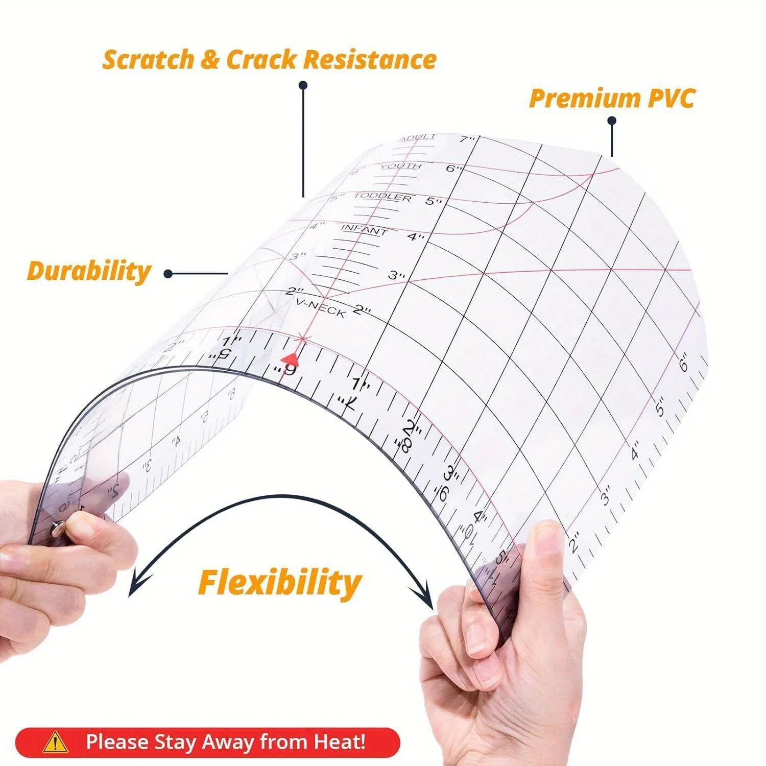 Tshirt Ruler Guide for Vinyl Alignment - Tshirt Measurement Tool for Heat Press in HTV Vinyl, ALL-in-ONE T Shirt Ruler to Center