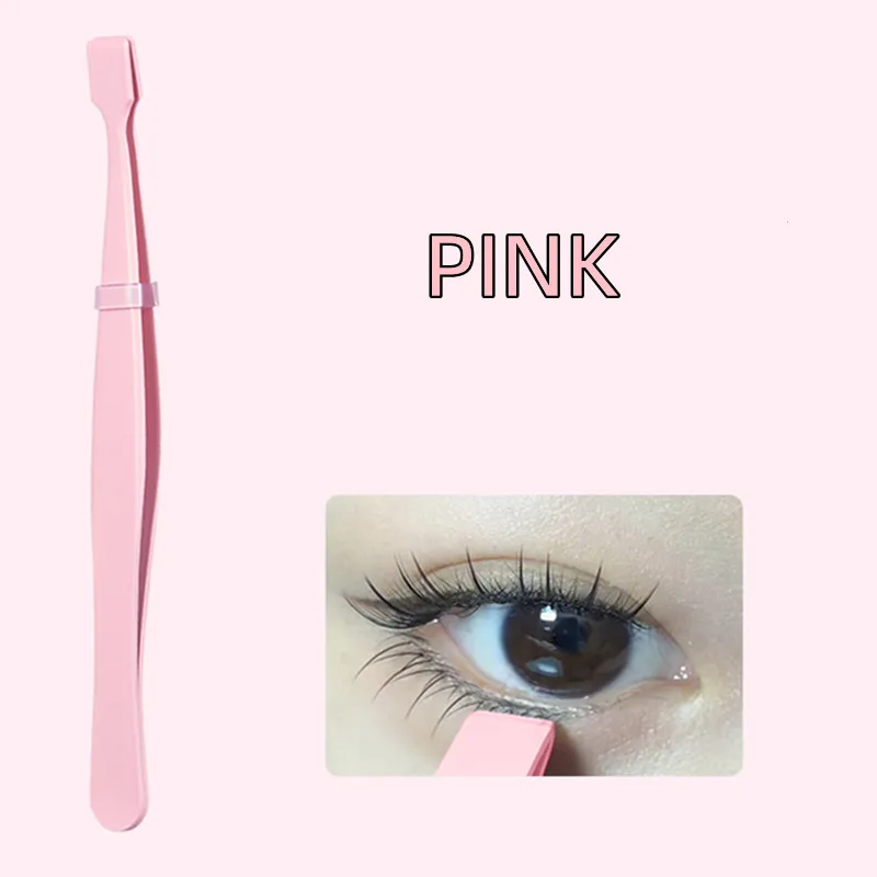 Pincettes à cils sans adhésif, pointe coudée, outil d'extension de cils, poignée professionnelle, qualité antidérapante pour cils inférieurs