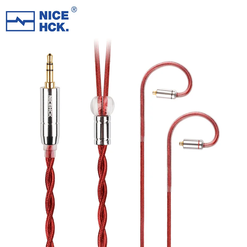 NiceHCK RedAg 4N Pure Silver HiFi Earphone Coaxial Cable MMCX/QDC/0.78 2Pin 3.5/2.5/4.4mm for HOLA Zero KATO Aria LAN Cadenza