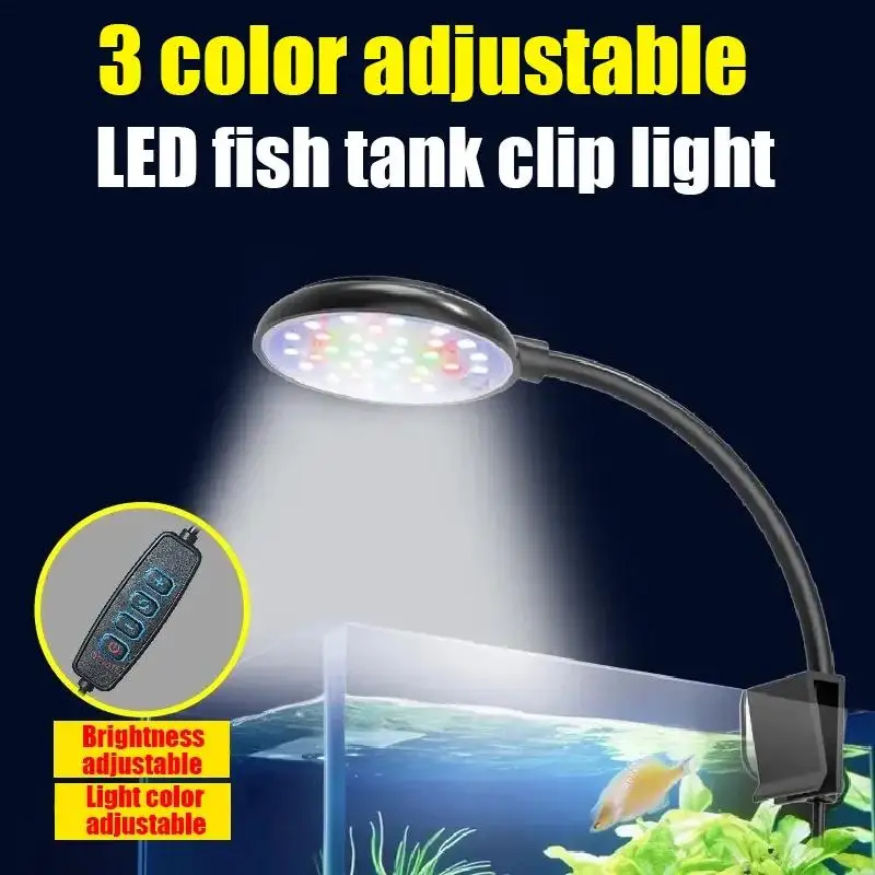 3W/6W Fish Tank Clip Lamp USB Power Decorate Led Full Spectrum Waterproof Lamp Algae Lamp Ornamental Small Fish Tank Lighting