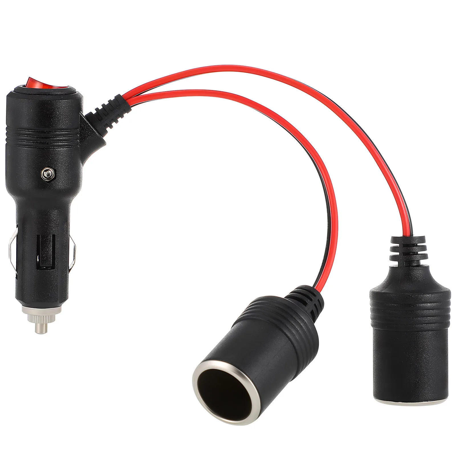 

Cigarette Lighter Plug Splitter 1 to 2 Ports Compact Design Switch Control Stable Current Easy Use Cigarette Lighter Splitter