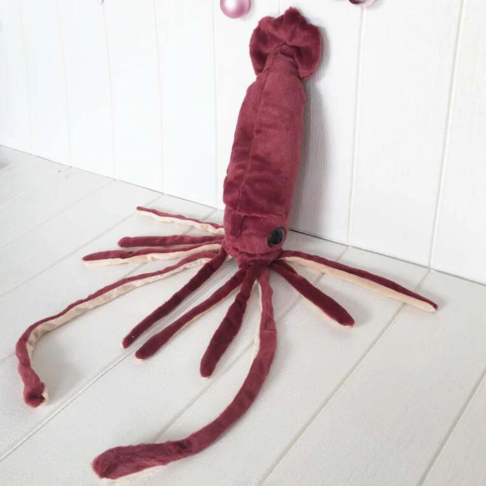 Wine Red Squid Marine Animal Octopus Children Plush Toy