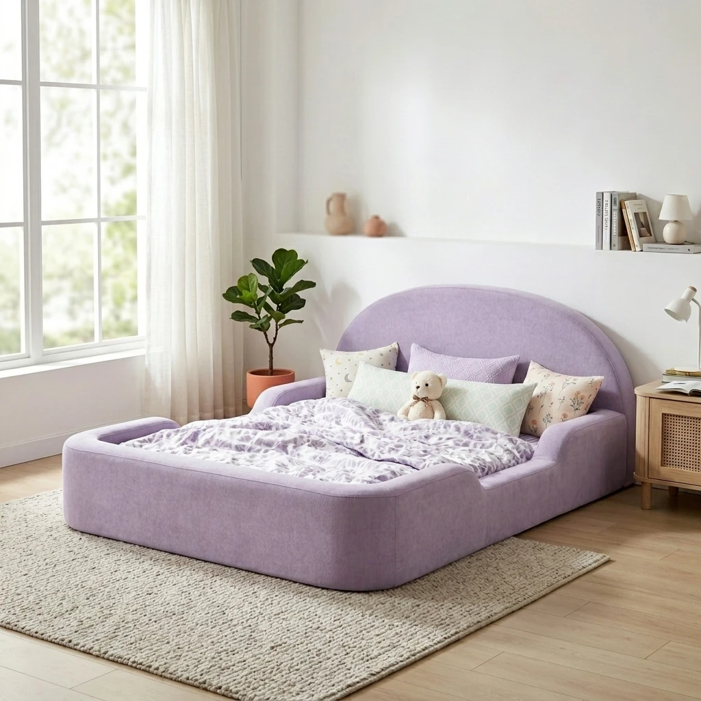 Factory Custom Eco-Friendly Comfortable Modern High Density Foam Toddler Bed for Bedroom Apartment Living Room