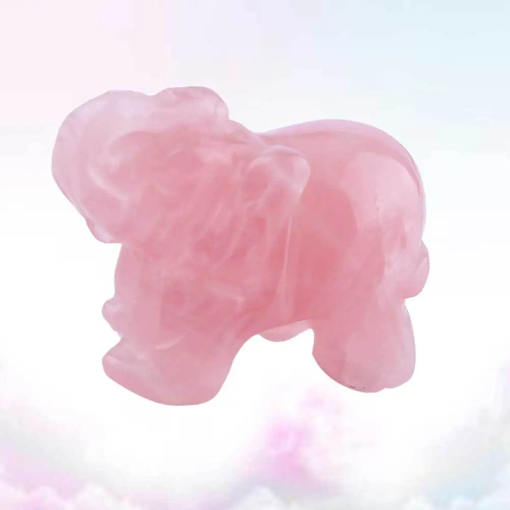 

Pink Crystal Elephant Shaped Home Ornament Desktop Decoration Exquisite Craftsmanship Aesthetic Photo Prop Gift 1.5 Inches