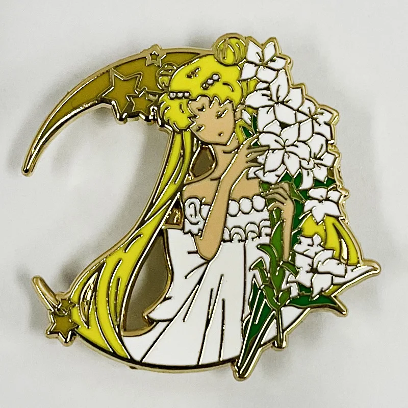 Funny Cardcaptor Sakura  brooch Princess Hare Serenity Brooch Crystal  badge Sailor  Enamel Pin Anime  Beautiful girl Badge