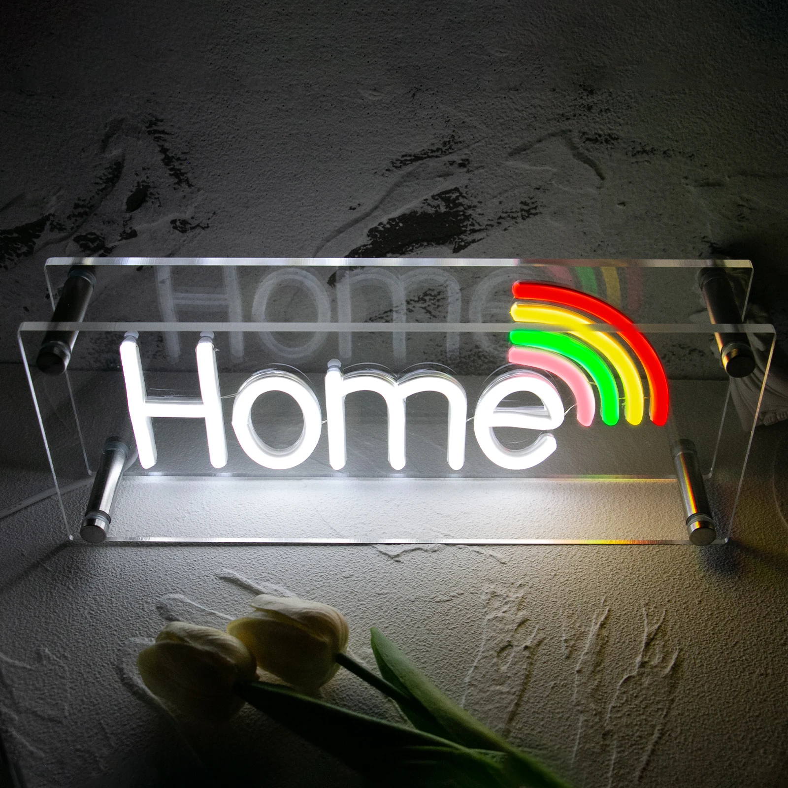 

UponRay Home LED Neon Desk Sign-USB Mini Acrylic Light Box with Button Control for Bedroom,Dining & Living Decor Table Lamp,Gift