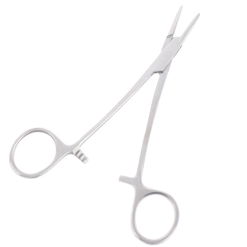 1Pc 12Cm Borgtang Gebogen Hemostat Boerderij Gereedschap Naald Klem Hechtdraad Naaldhouder Leermiddelen