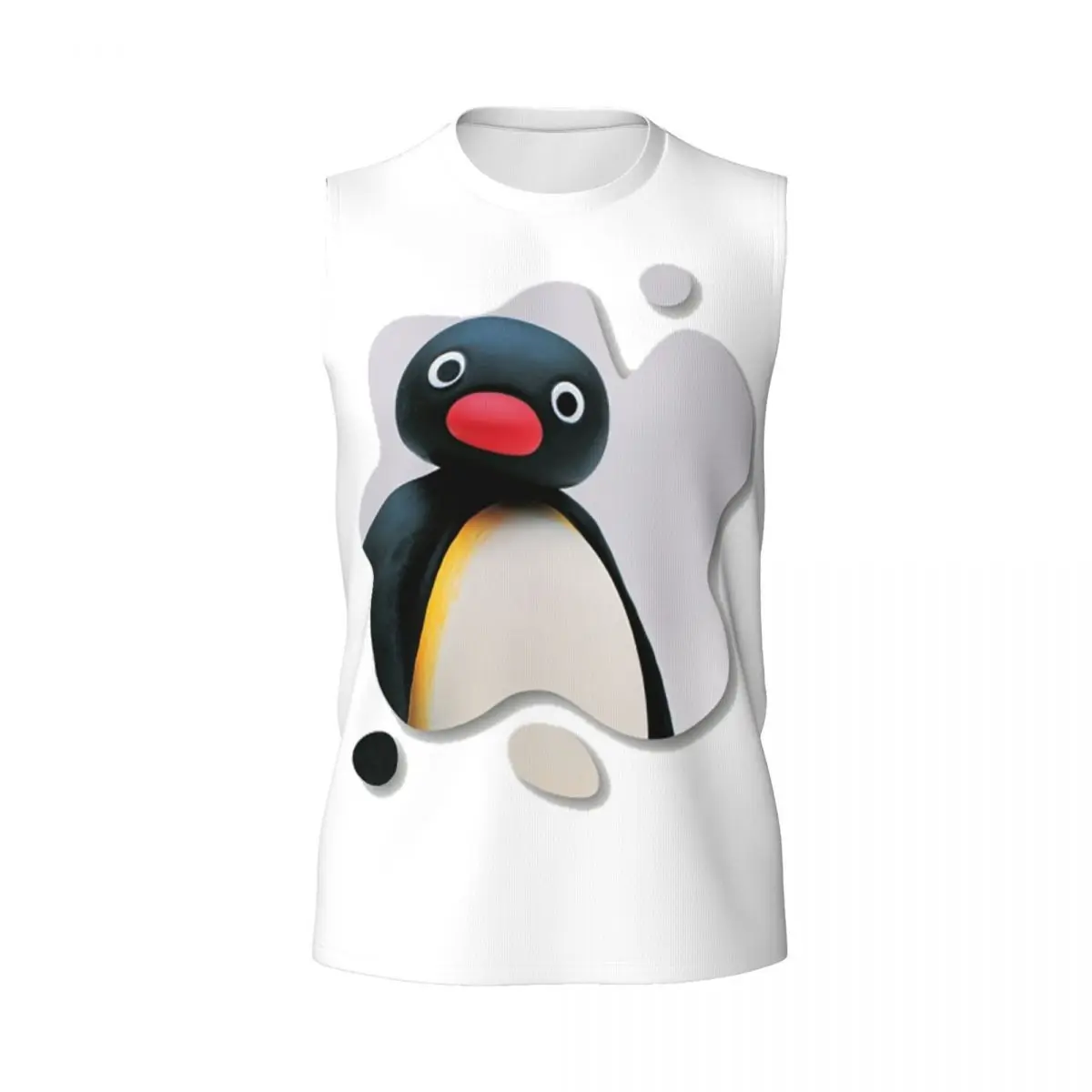 Pingu Pinga Penguin Tv Men Printed Sleeveless T-shirt Casual Hip Hop Street Style Beach Holiday Tank Tops