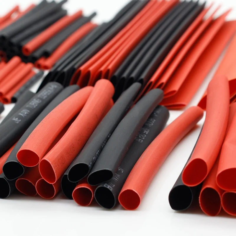 127PCS Black Red Heat Shrink Tubing 2:1 Assortment Polyolefin Tube Car Cable Sleeving Wrap Wire Kit