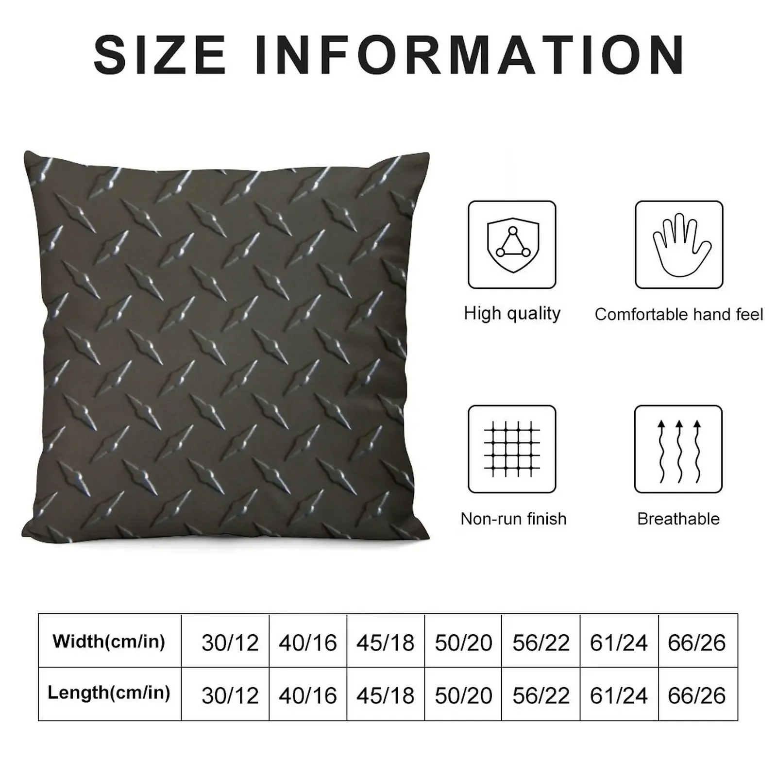 Diamond Plate - Black Throw Pillow Anime Pillow Cases pillow