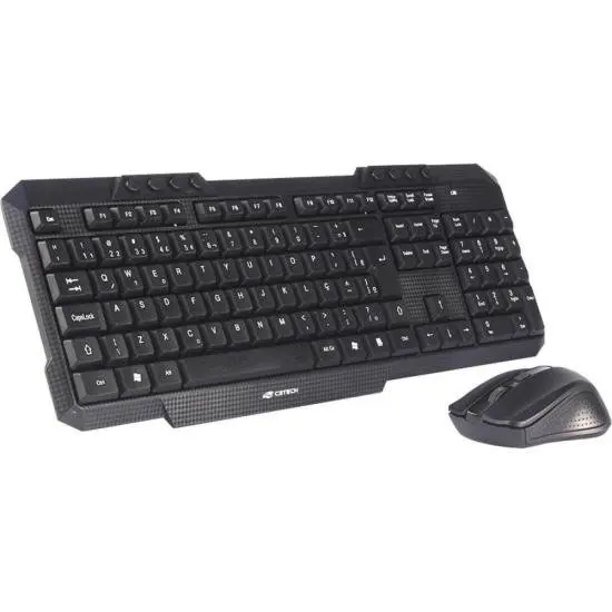 C3tech K-W10 Wireless Black Keyboard and Mouse Kit