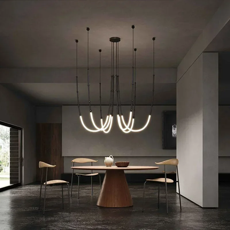 

Nordic Modern Art Line Led Pendant Lights Hanging Lamp for Dinning Room/Living Room Home Art Decoration Light Fixture