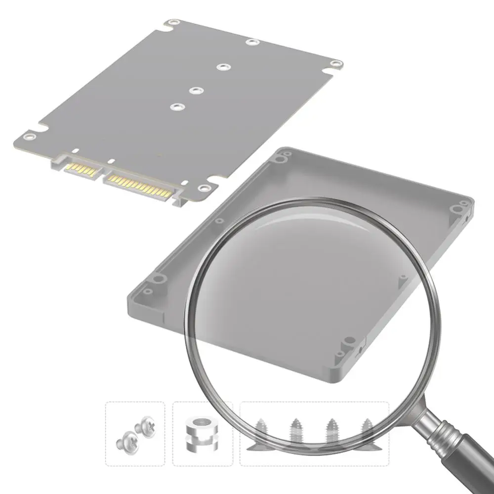 

Корпус для M.2 NGFF B Key SSD на 2,5 дюйма SATA, 6 Гбит/с, адаптер M.2 SSD, переходник M.2 NGFF SSD на 2,5 дюйма SATA III