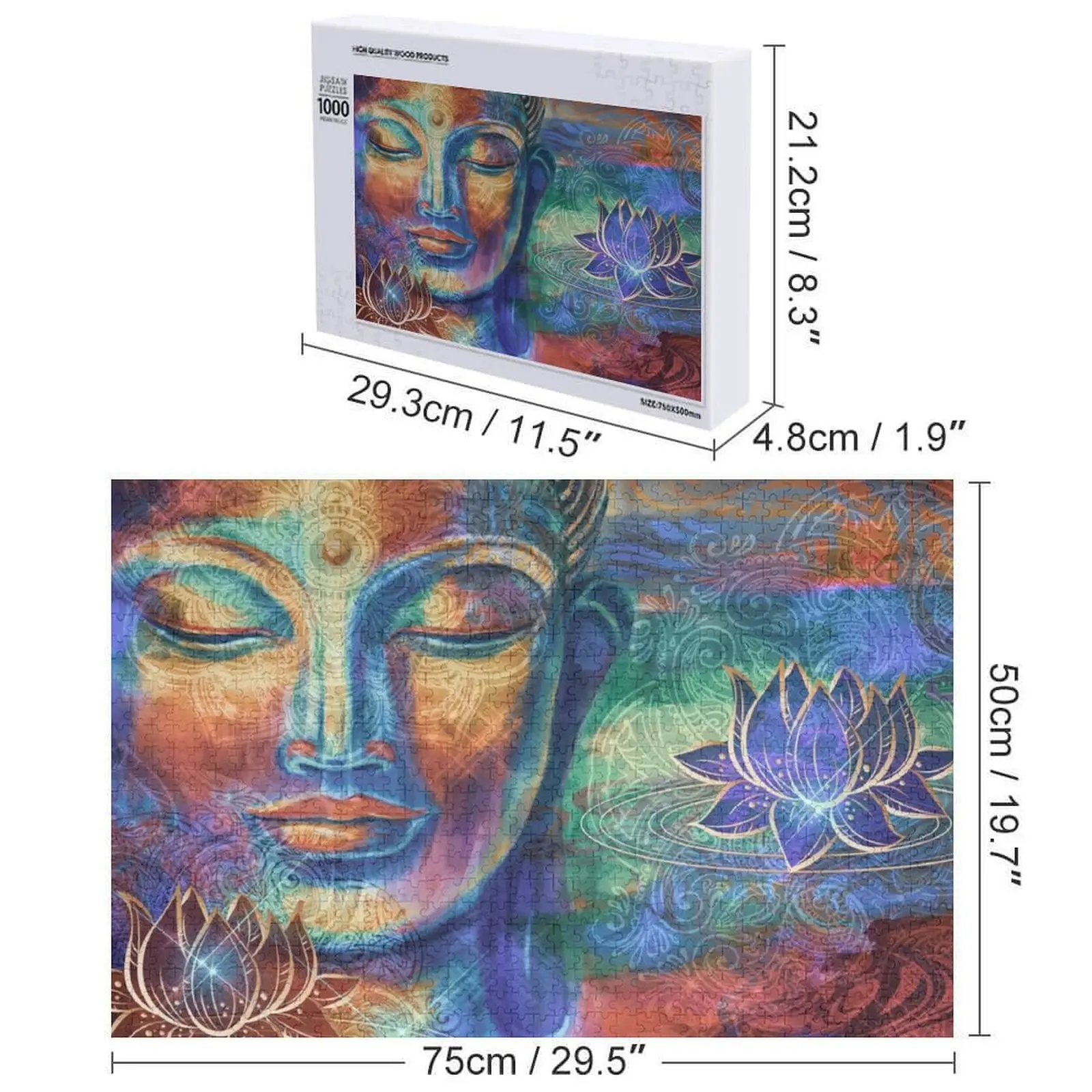 Bouddha 2 Puzzle Photo animaux en bois personnalisés nom en bois personnalisé boîtes en bois Puzzle