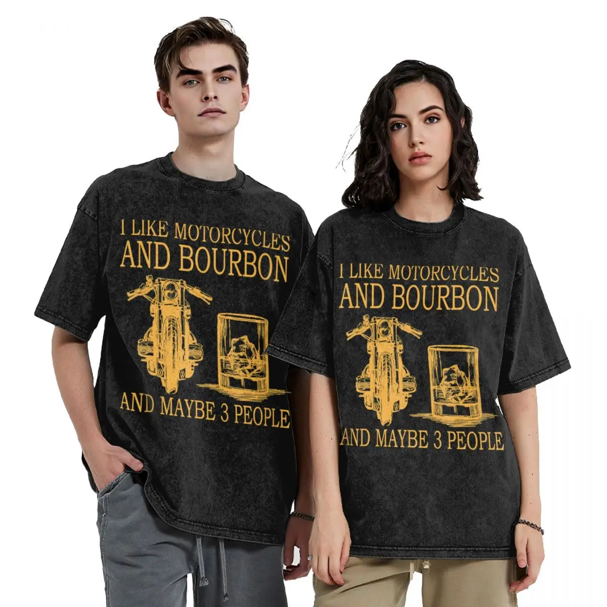 

I Like Motorcycles And Bourbon And Maybe 3 People T-Shirt funny meme t-shirts quick drying men tshirt