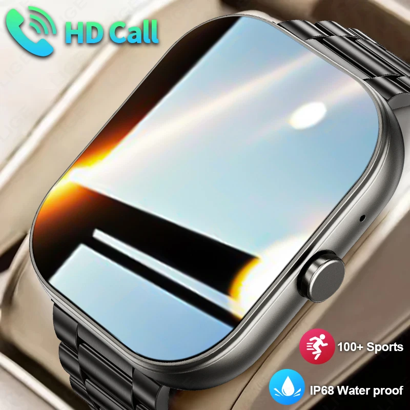 

LIGE Men Smart Watch 2.01 inch Bluetooth Call Women Voice Assistant Heart Rate Monitor Sleep Tracker Smartwatch For Android IOS