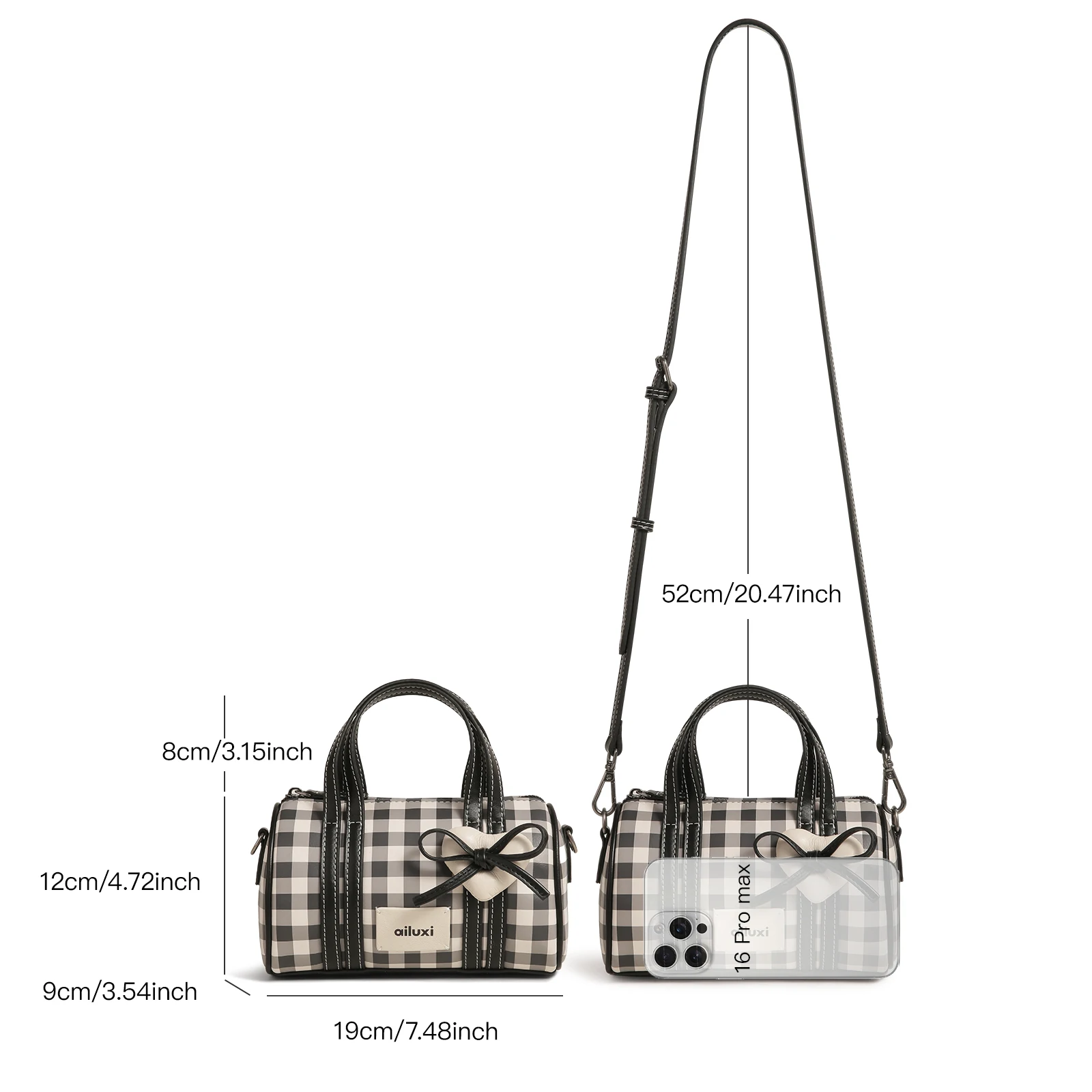 AILUXI المرأة بوسطن البولينج حقيبة كروسبودي بو الجلود الأصلي مصمم العلامة التجارية أسود أبيض متقلب حقيبة يد العودة إلى المدرسة هدية #6