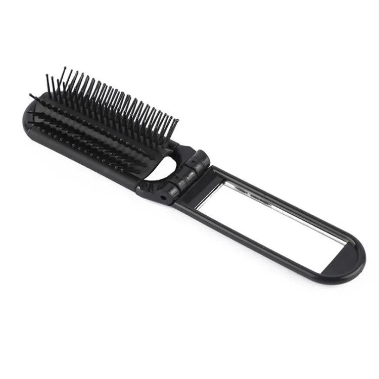 Fashion Professional Portable Travel Folding Hair Brush with Mirror Hairdressing Pocket Comb Pocket Size Purse Travel Hair Combs